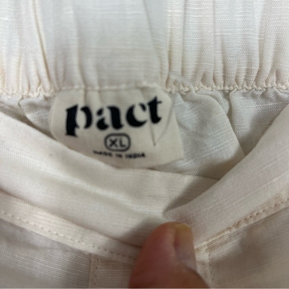 Pact Canopy Organic Cotton Linen Blend High-Waisted Shorts Bone XL 16/18/20 - Picture 10 of 12